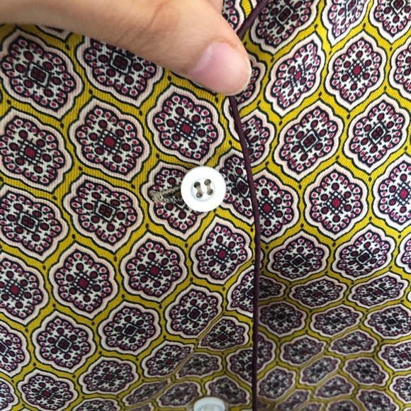 ZARA Printed PJ High-low button-down Satin Shirt - Picture 7 of 12